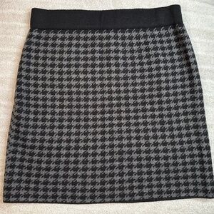 Willi Smith Houndstooth Pull-on Wool Blend Sweater Skirt